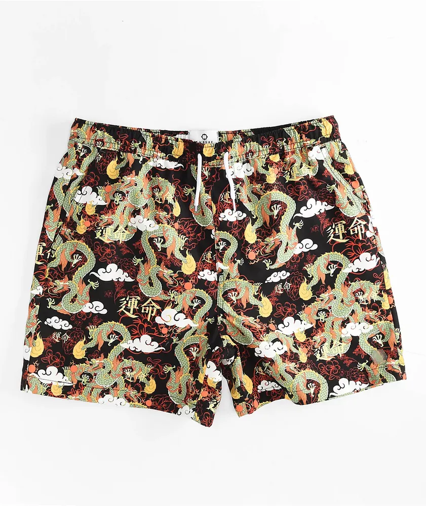 Empyre Kids Ollie Dragon Black Board Shorts