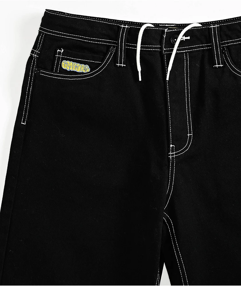 Empyre Kids Ultra Loose Embroidered Black Skate Shorts 