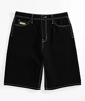 Empyre Kids Ultra Loose Embroidered Black Skate Shorts