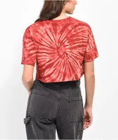 Empyre Kipsy Open Minded Red Tie Dye Crop T-Shirt