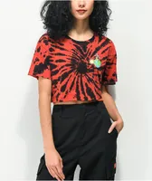 Empyre Kipsy Reel In Sunshine Red Tie Dye Crop T-Shirt