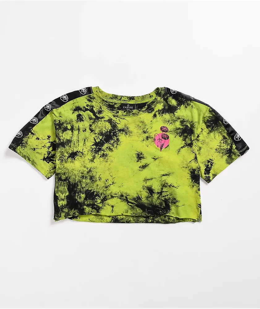 Empyre Kipsy Snake Green Tie-Dye Crop T-Shirt