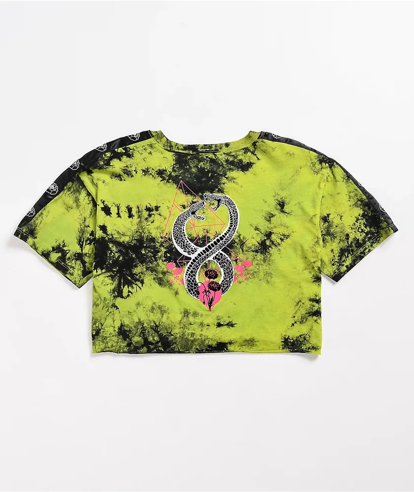 Empyre Kipsy Snake Green Tie-Dye Crop T-Shirt