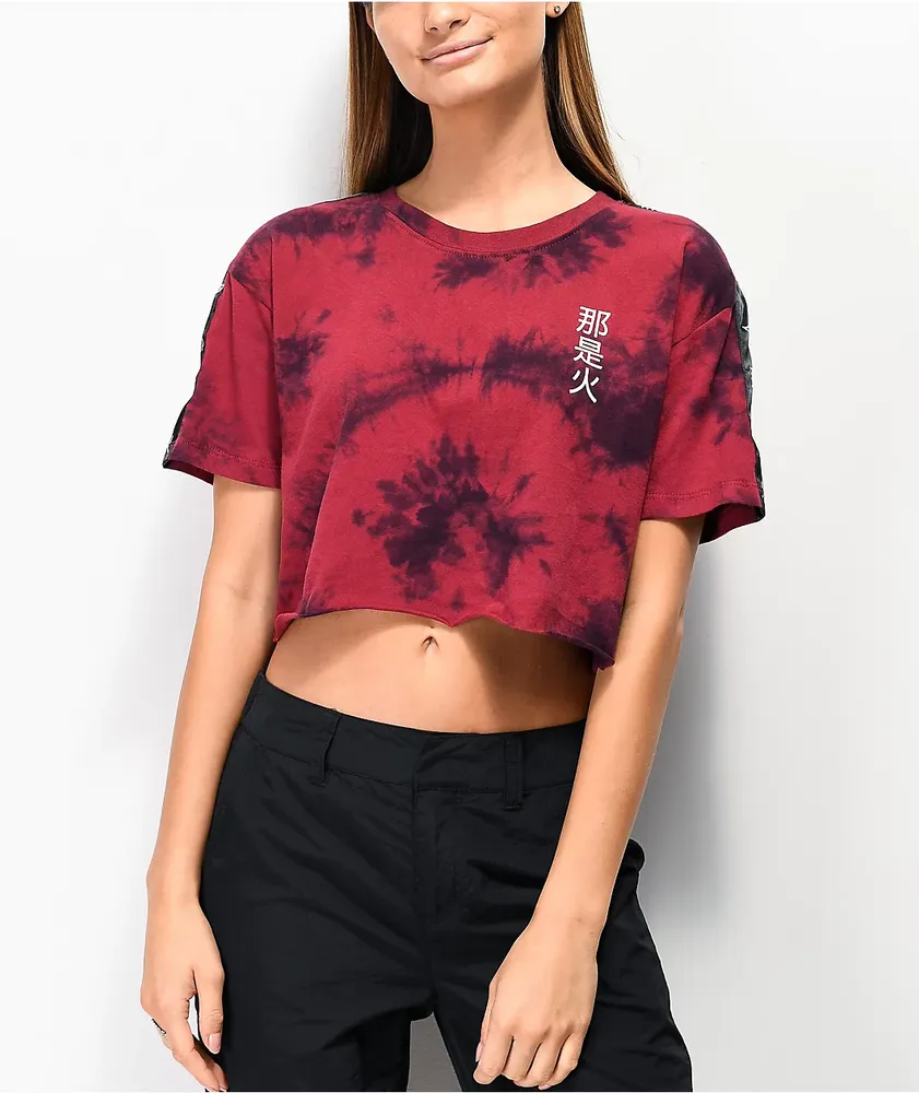 Empyre Kipsy Tape Red Tie Dye Crop T-Shirt