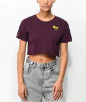 Empyre Kipsy Yellow Rose Burgundy Crop T-Shirt