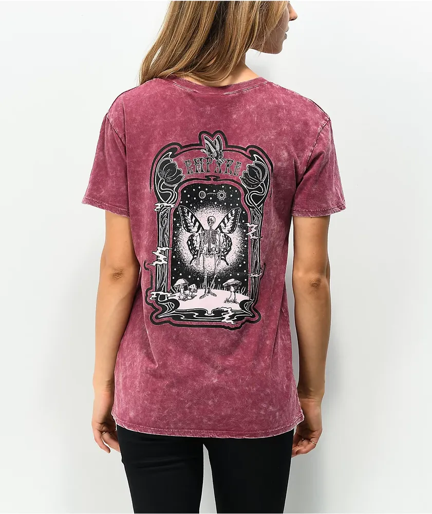 Empyre Laynie Skulls Grey Mineral Wash T-Shirt