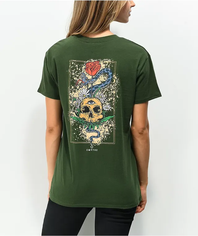 Empyre Laynie Skulls Grey Mineral Wash T-Shirt