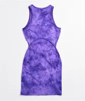 Empyre Lisbet Butterfly Purple Tie Dye Cut Out Dress