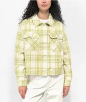 Empyre Lita Green Crop Flannel Shirt