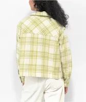 Empyre Lita Green Crop Flannel Shirt