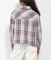 Empyre Lita Seafog Crop Flannel Shirt