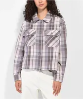 Empyre Lita Seafog Crop Flannel Shirt