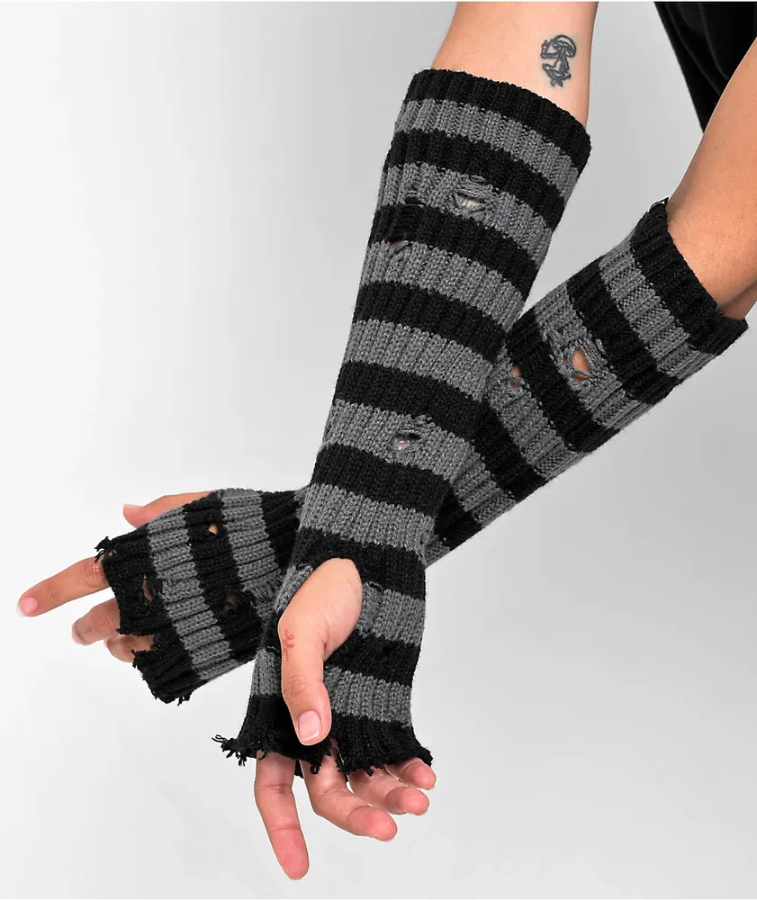 Empyre Locklan Black & Grey Stripes Arm Warmers