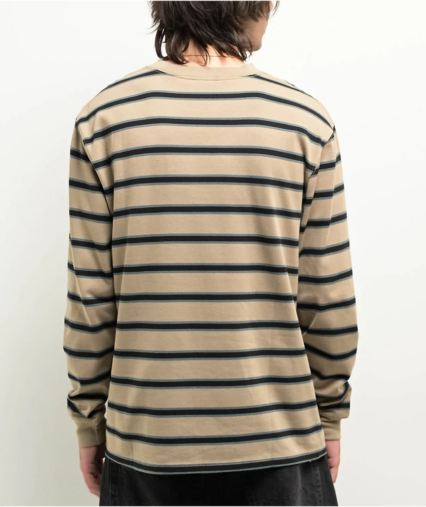 Empyre Logan Stripe Beige & Black Long Sleeve T-Shirt