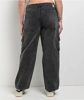 Empyre Loiter Slouchy Black Wash Cargo Denim Jeans