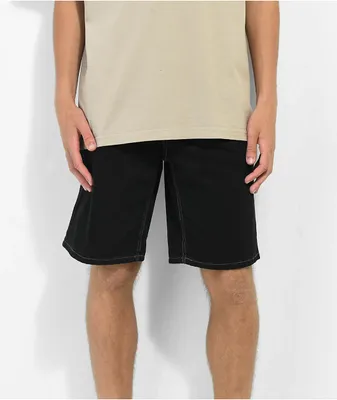 Empyre Loose Fit Black Denim Skate Shorts