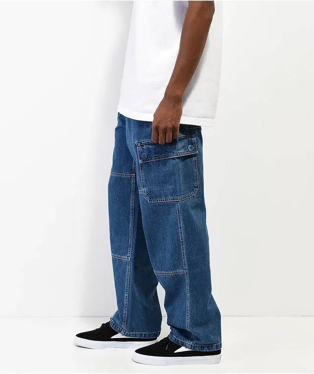 Empyre Evening Loose Fit Dark Blue Utility Skate Jeans