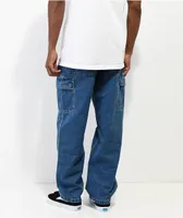 Empyre Loose Fit Blue Denim Cargo Skate Jeans