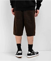 Empyre Loose Fit Brown Denim Skate Shorts