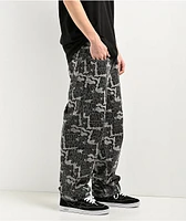 Empyre Loose Fit Bubble Print Black & Grey Skate Jeans