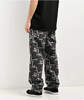 Empyre Loose Fit Bubble Print Black & Grey Skate Jeans