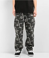 Empyre Loose Fit Bubble Print Black & Grey Skate Jeans