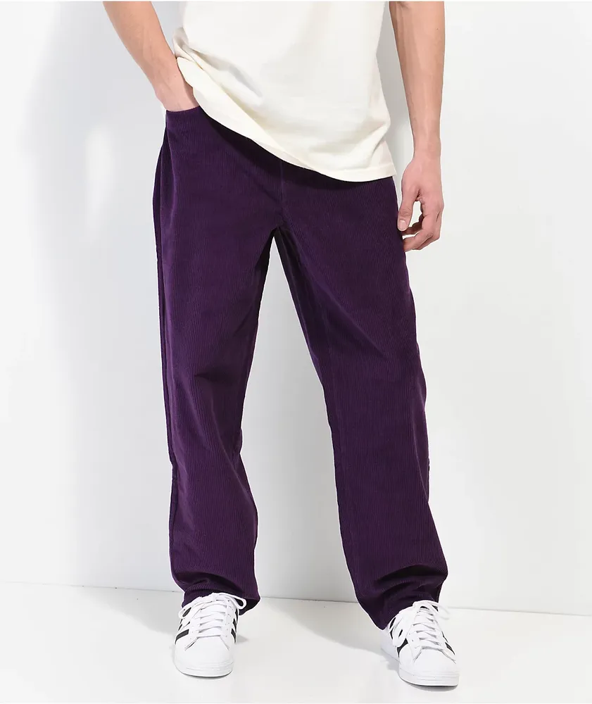 Empyre Loose Fit Dark Purple Corduroy Skate Pants