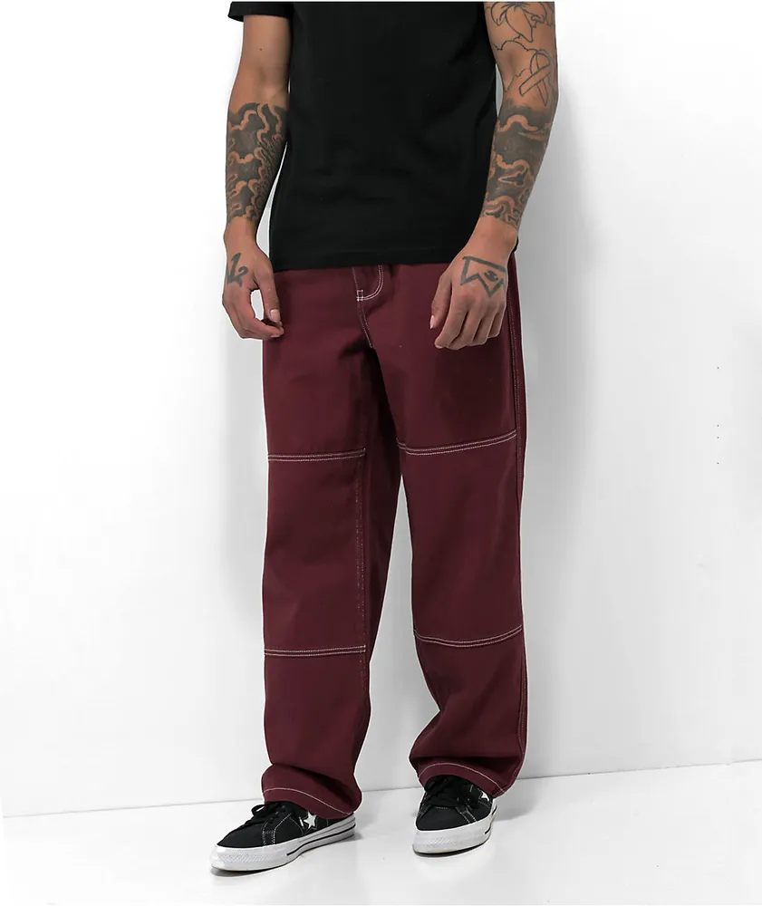 Empyre Loose Fit Maroon Carpenter Skate Jeans