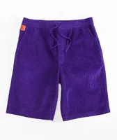 Empyre Loose Fit Purple Corduroy Skate Shorts