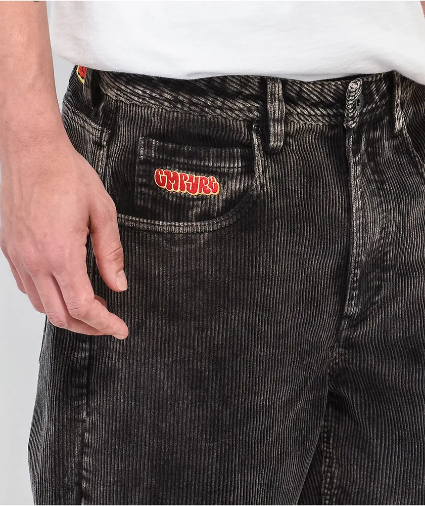 Relaxed Acid Wash Cord Cargo Pants