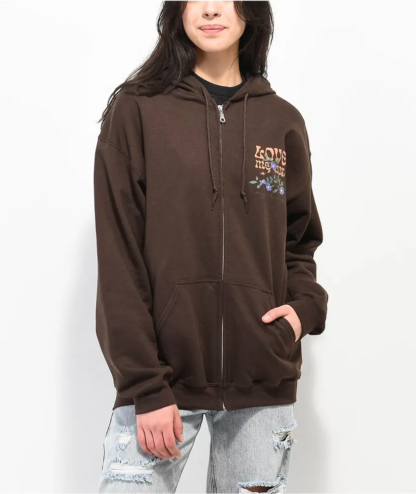 Empyre Love Me Not Brown Zip Hoodie