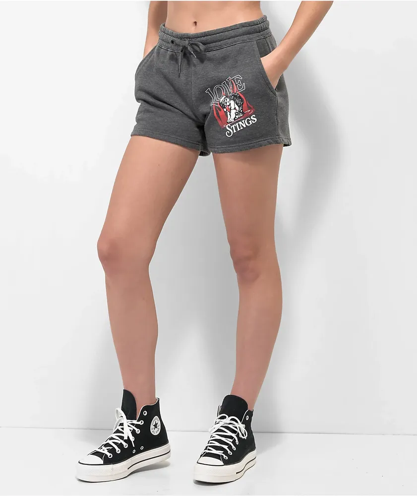 Empyre Love Stings Grey Sweat Shorts