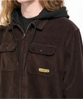 Empyre Lucky Brown Hooded Corduroy Shirt