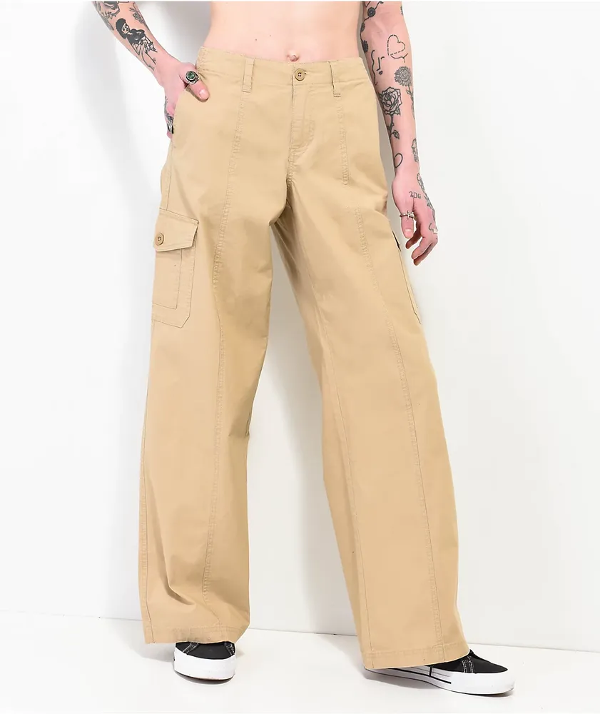 Essential High Rise Woven Cargo Pants in Light Orewood Brown Sail - Glue  Store