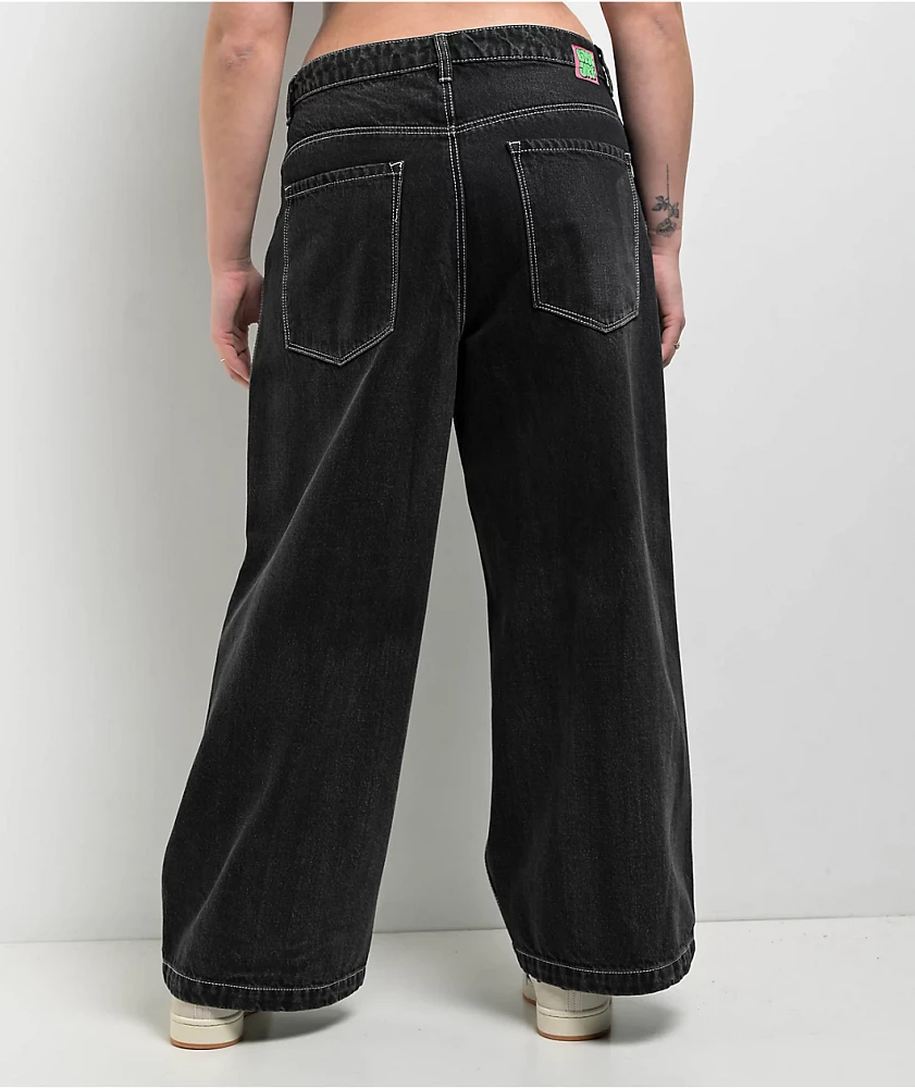 Empyre Marble Extent Wide Leg Black Denim Jeans