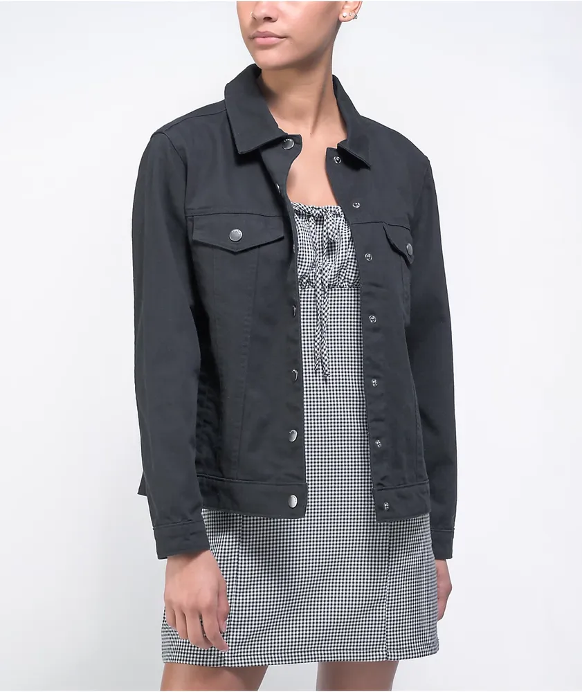 Heart & Dagger Skinny Denim Jacket In Washed Black, $62 | Asos | Lookastic