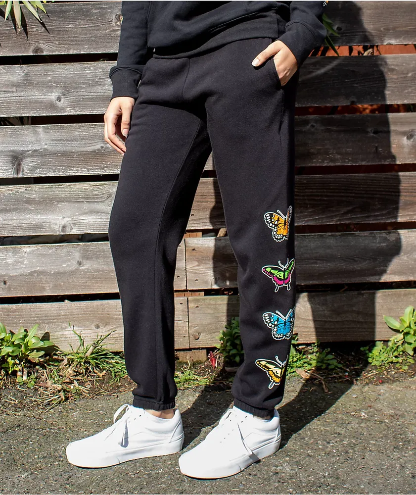 Empyre Meleah Butterfly Black Jogger Sweatpants