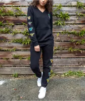 Empyre Meleah Butterfly Black Jogger Sweatpants