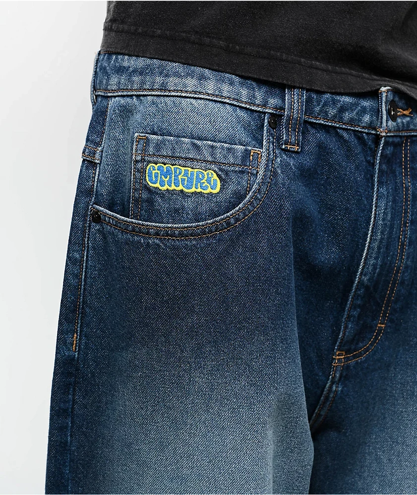 Empyre Midnight Dark Blue Wash Ultra Wide Skate Jeans