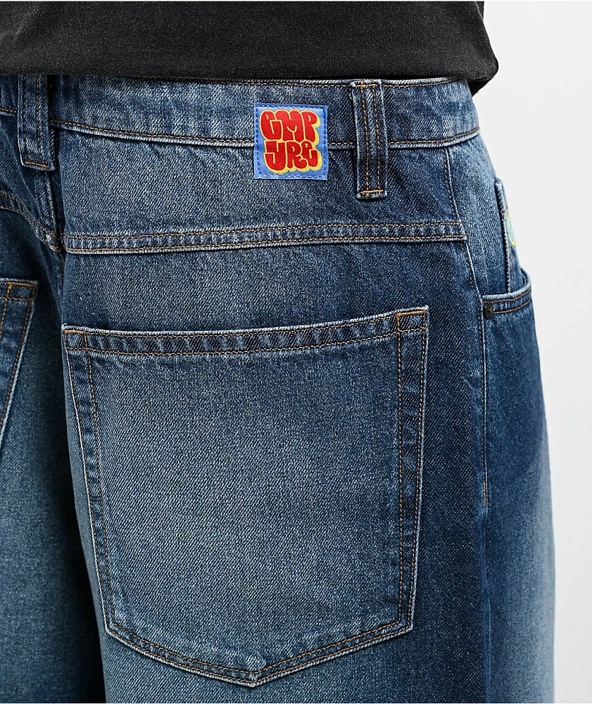 Empyre Midnight Dark Blue Wash Ultra Wide Skate Jeans