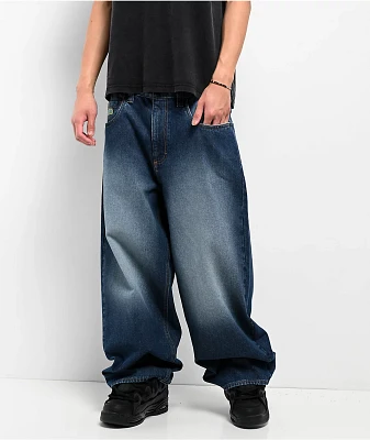 Empyre Midnight Dark Blue Wash Ultra Wide Skate Jeans