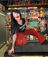 Empyre Miller Mini Oval Red & Silver Sunglasses