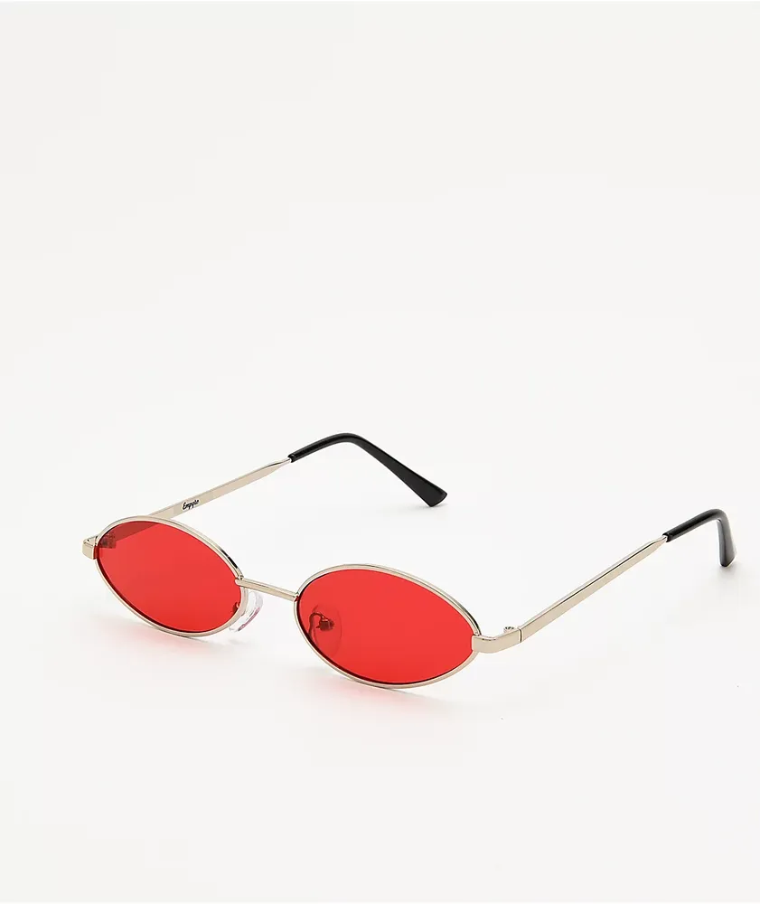 Empyre Miller Mini Oval Red & Silver Sunglasses