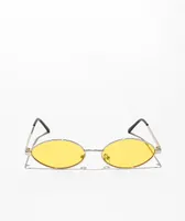 Empyre Miller Yellow & Gold Oval Sunglasses