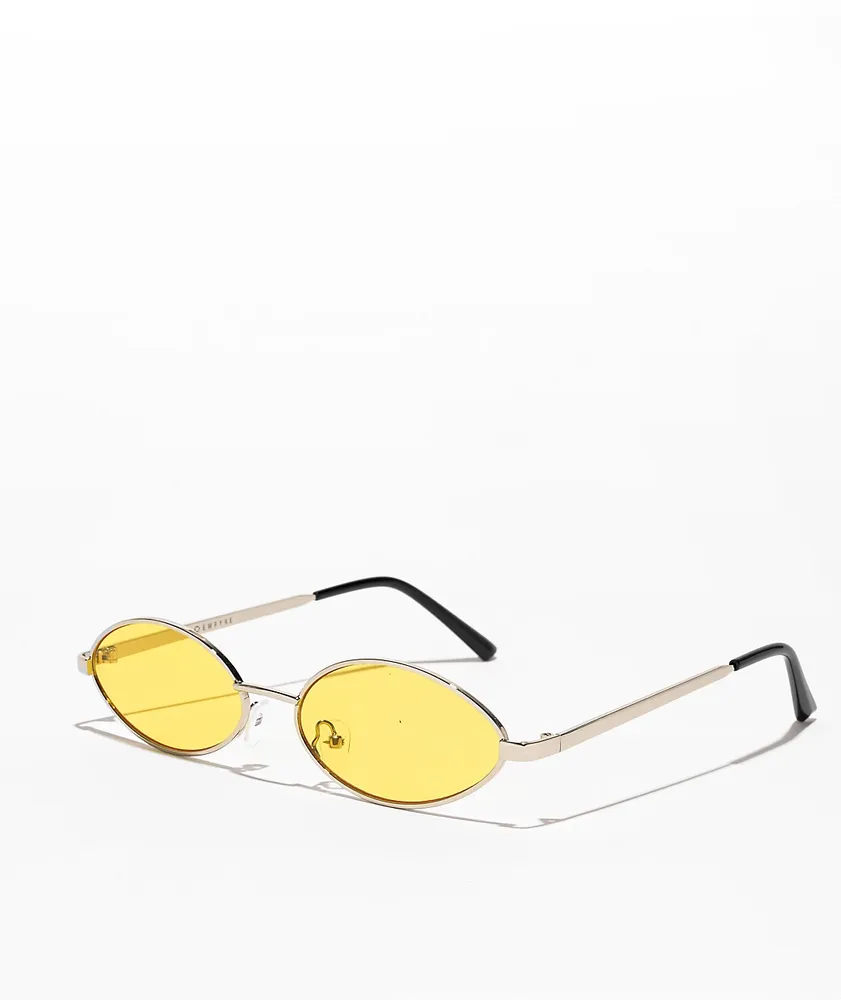 Empyre Miller Yellow & Gold Oval Sunglasses