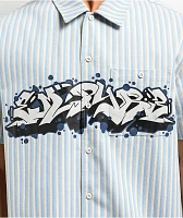 Empyre Motive Striped Blue Short Sleeve Shirt