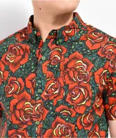 Empyre Otto Floral Red Short Sleeve Button Up Shirt