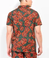 Empyre Otto Floral Red Short Sleeve Button Up Shirt