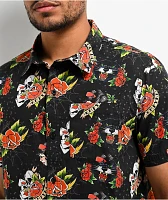 Empyre Otto Tattoo Rose Short Sleeve Button Up Shirt