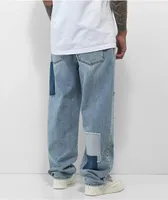 Empyre Patchwork Light Blue Denim Skate Jeans